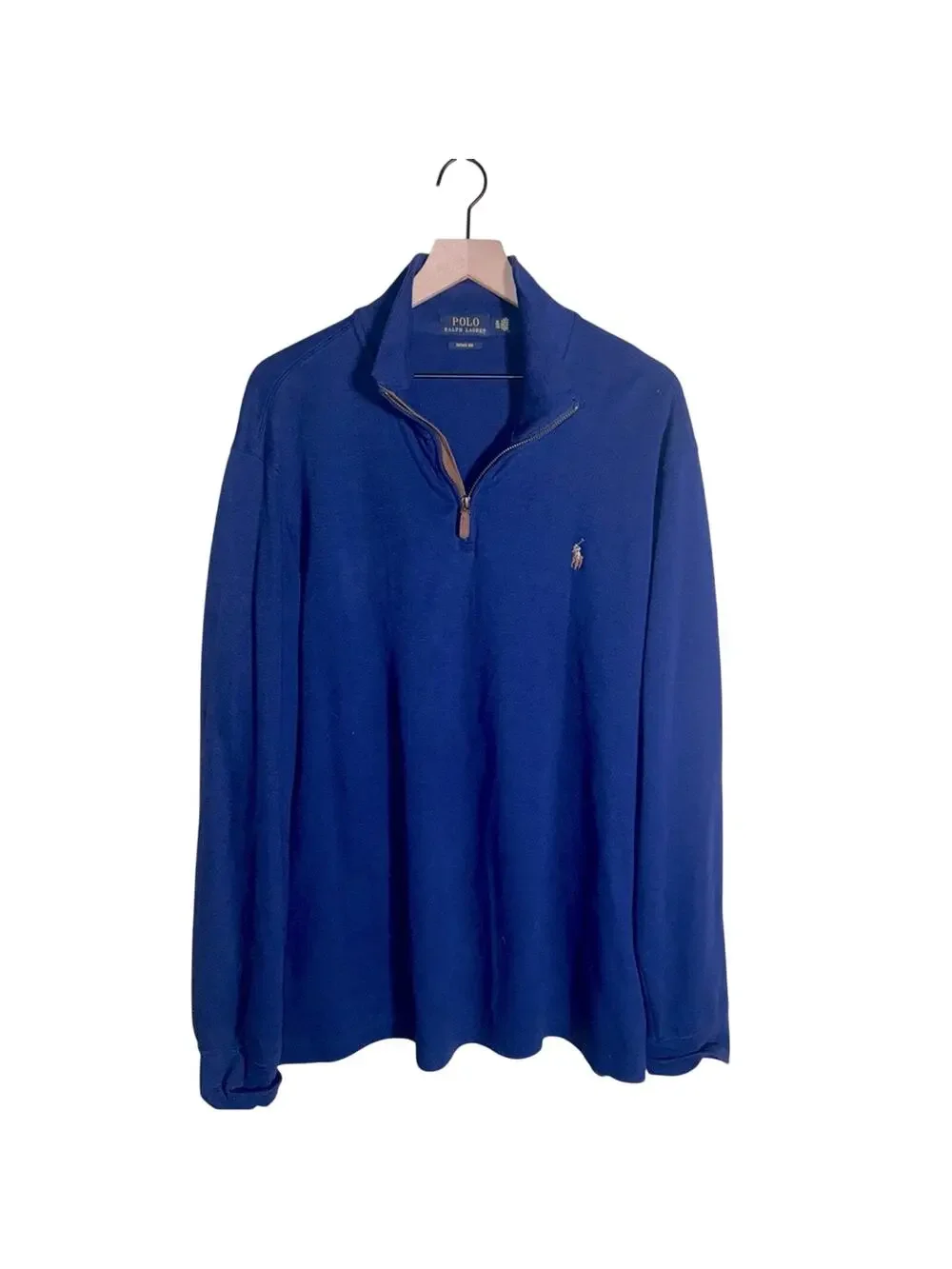 POLO RALPH LAUREN classic quiet luxury royal blue quarter zip XL